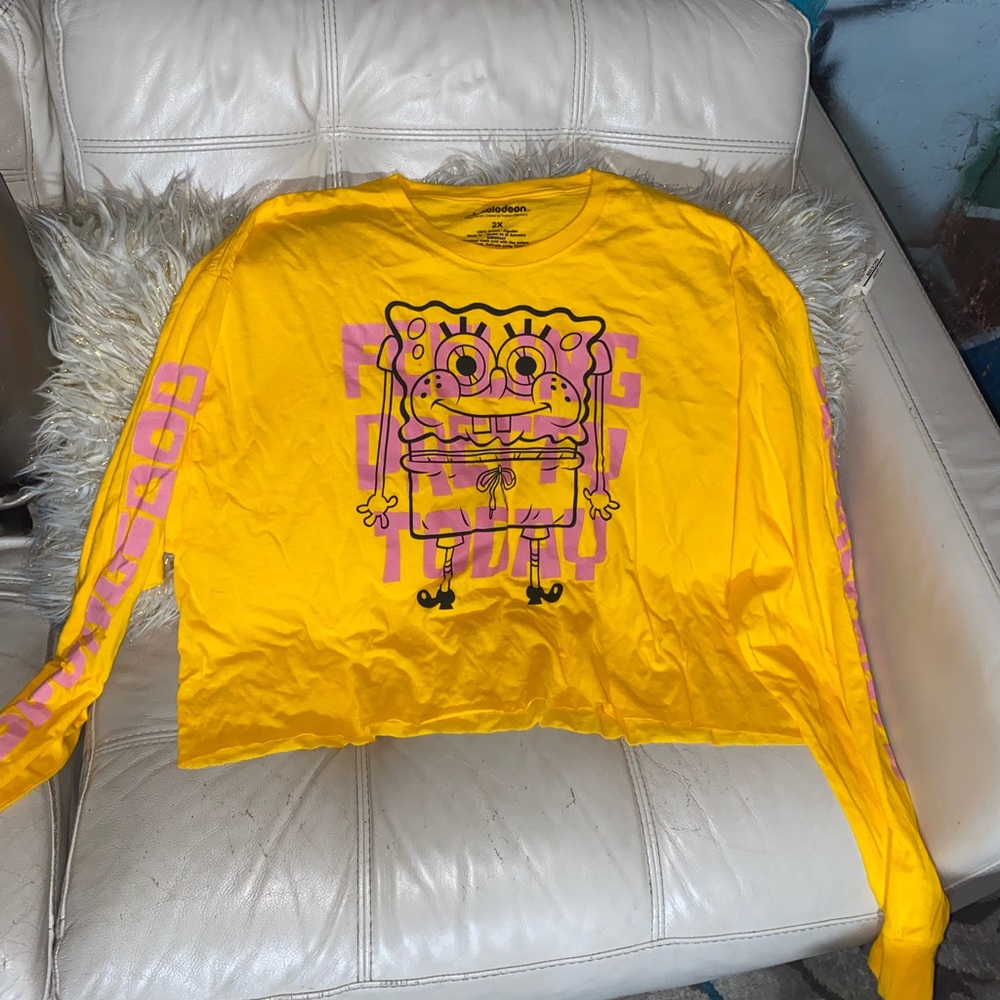 Nickelodeon Women’s 2X Spongebob Crop Top